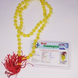 Certified Yellow Chalcedony Mala Original & Natural Gemstone - Image 2