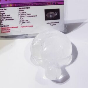Abhimantrit Indian Sphatik Kachua (Tortoise) & Lab Certified- 121 Gram - Image 2