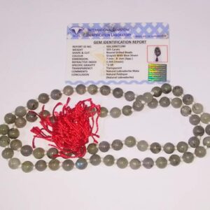 Certified Labradorite Mala & Natural Gemstone- - Image 3