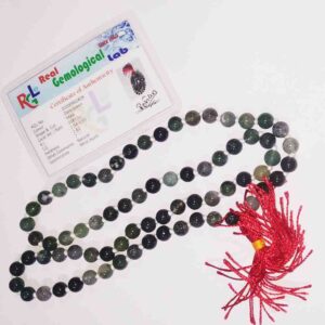 Abhimantrit Moss Agate Mala & Lab Certified Gemstone - Image 3