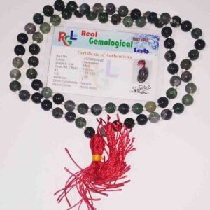 Abhimantrit Moss Agate Mala & Lab Certified Gemstone - Image 4