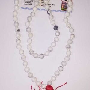 Certified Howlite Mala & Natural Gemstone - Image 4