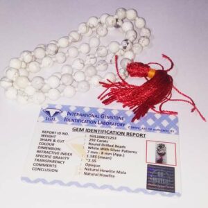 Certified Howlite Mala & Natural Gemstone - Image 3