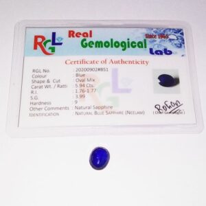 Abhimantrit Blue Sapphire (Neelam Stone) & Certified Gemstone- 5.94 Carat - Image 2
