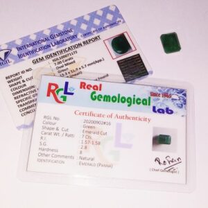 Certified Panna Stone (Emerald)  Genuine & Original Gemstone- 7 Carat - Image 1