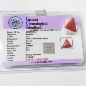 Abhimantrit Trikona Red Moonga (Triangle Coral) Stone & Certified 6.45 Carat - Image 2