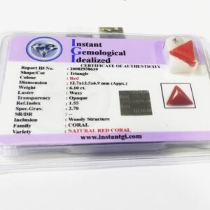 Certified Trikona Red Moonga (Triangle Coral) Stone - 6.10 Carat - Image 1