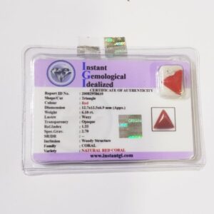 Certified Trikona Red Moonga (Triangle Coral) Stone - 6.10 Carat - Image 5