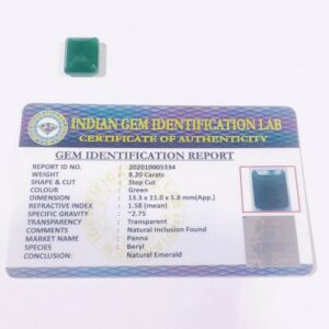 Certified Panna Stone (Emerald)  & Original Gemstone- 8.20 Carat - Image 2