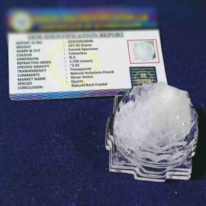 Abhimantrit Indian Sphatik Shree Yantra & Certified- 127 Gram - Image 2