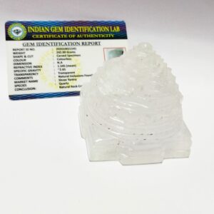 Certified Indian Sphatik Shree Yantra & Genuine Crystal- 242 Gram - Image 2