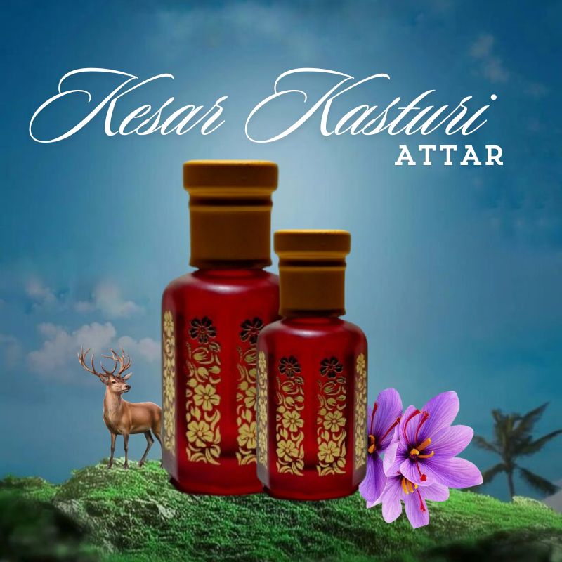 Original Kesar Kasturi Attar (Perfume) Long-Lasting Energized Attar –  ml+6 ml (COMBO)