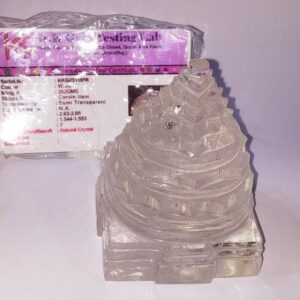 Certified Indian Sphatik Shree Yantra & Genuine Crystal- 344 Gram - Image 1
