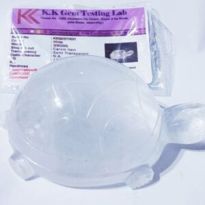 Abhimantrit Indian Sphatik Kachua (Crystal Tortoise) & Lab Certified- 306 Gram - Image 1