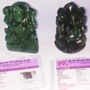 Lab- Certified Green Aventurine Ganesh Laxmi Idol Abhimantrit Weight- 339 Gram - Image 3