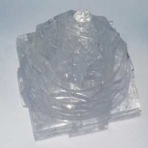 Lab- Certified Indian Sphatik Shree Yantra & Genuine Crystal- 510 Gram - Image 3