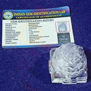 Abhimantrit Indian Sphatik Shree Yantra & Lab-Certified - 98 Gram - Image 4