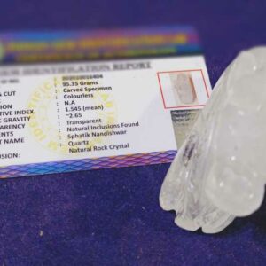 Abhimantrit Indian Sphatik Nandi -95 Gram & Lab Certified - Image 6