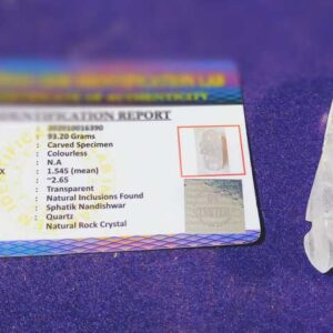 Abhimantrit Indian Sphatik Nandi & Lab Certified  93 Gram - Image 2