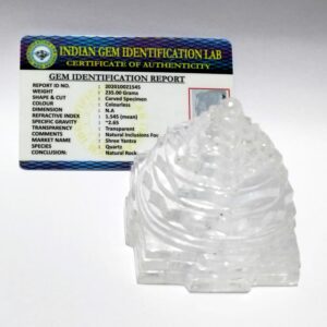 Abhimantrit Indian Sphatik Shree Yantra 245 Gram - Image 1