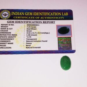 Abhimantrit  Panna Stone (Emerald) Oval Shape & Certified - 7.25 Carat - Image 4