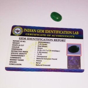 Abhimantrit  Panna Stone (Emerald) Oval Shape & Certified - 7.25 Carat - Image 2