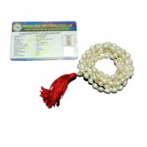Abhimantrit Moti Mala (Pearl Mala) Genuine & Lab Certified - 108 beads, 5 to 6 mm Approx - Image 5