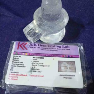 Lab- Certified Indian Sphatik Shivling - 140 Gram - Image 1