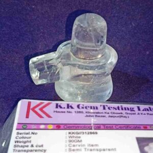 Abhimantrit Indian Sphatik Shivling & Certified – 90 Gram - Image 2