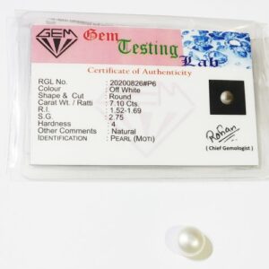 Abhimantrit Natural Pearl (Moti) Stone - 7.25 Carat & Certified - Image 3