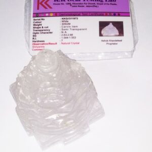 Natural Indian Sphatik Shree Yantra & Lab- Certified- 305 Gram - Image 2