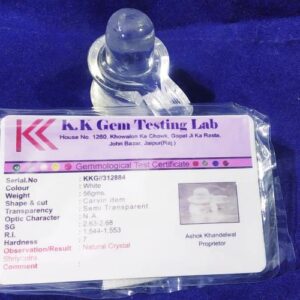 Lab- Certified Indian Sphatik Shivling - 56 Gram - Image 4