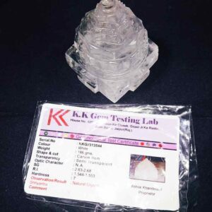Lab- Certified Indian Sphatik Shree Yantra & Original- 186 Gram - Image 3