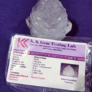Lab- Certified Indian Sphatik Shree Yantra & Original- 186 Gram - Image 1