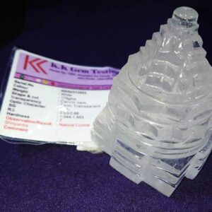 Natural Indian Sphatik Shree Yantra & Lab Certified - 178 Gram - Image 1