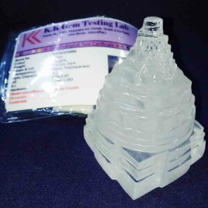 Lab- Certified Indian Sphatik Shree Yantra -158 Gram - Image 1