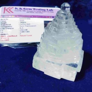 Lab- Certified Indian Sphatik Shree Yantra - 166 Gram - Image 1