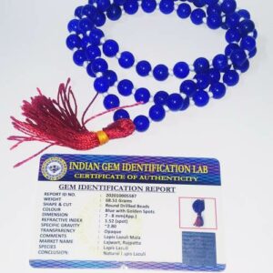 Lab- Certified Lapis Lazuli Mala (Lazward Mala) - 8 mm - Image 3