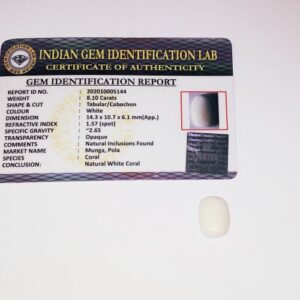 Abhimantrit White Opal Stone & Certified Gemstone - 8.10 Carat - Image 4