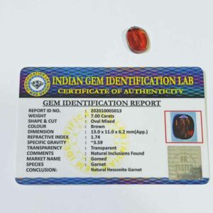 Abhimantrit Gomed (Hessonite) Stone & Certified Gemstone - 7 Carat - Image 5