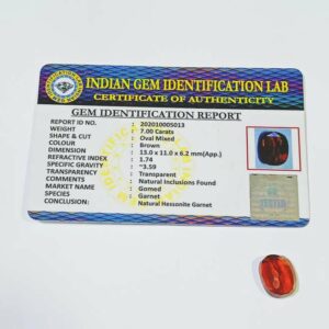 Abhimantrit Gomed (Hessonite) Stone & Certified Gemstone - 7 Carat - Image 3