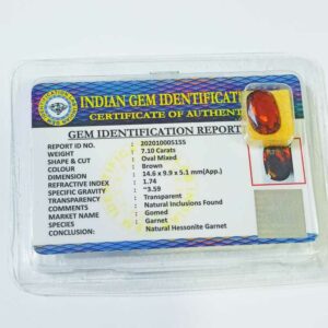 Abhimantrit Gomed (Hessonite) Stone & Certified Gemstone - 7.11 Carat - Image 2