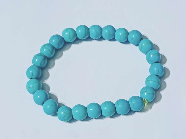 Turquoise Howlite Natural Stone Bracelet | PlayHardLookDope