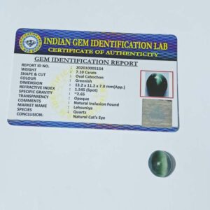 Natural Cat’s Eye Stone (Lehsunia) & Lab Certified – 7 Carat - Image 2