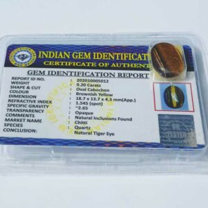 Abhimantrit Tiger Eye Gemstone & Lab Certified - 9.21 Carat - Image 4