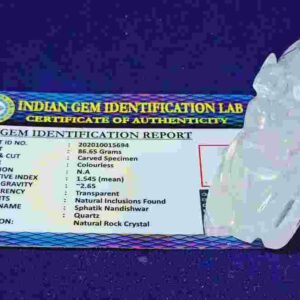 Abhimantrit Lab Certified Indian Sphatik Nandi - 86 Gram - Image 6