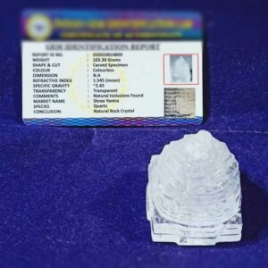 Abhimantrit Indian Sphatik Shree Yantra -103 Gram & Lab- Certified - Image 2