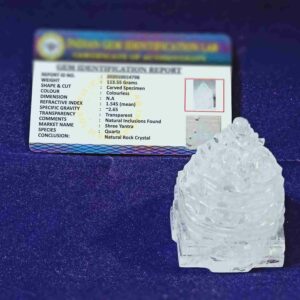Abhimantrit Indian Sphatik Shree Yantra & Lab- Certified- 113 Gram - Image 1