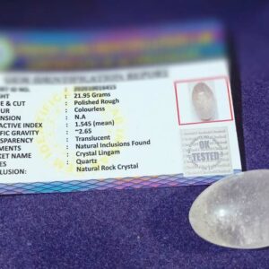 Abhimantrit Indian Sphatik Shiv Lingam & Lab Certified 24 Gram - Image 2