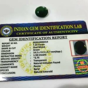 Abhimantrit  Panna Stone (Emerald) Oval shape & Lab Certified - 7.25 Carat - Image 2